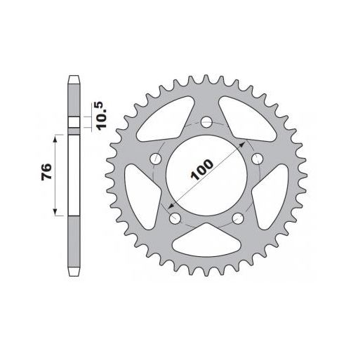 PBR 4456 Corona in acciaio passo 525 denti 42