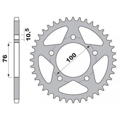 PBR 4456 Corona in acciaio passo 525 denti 42