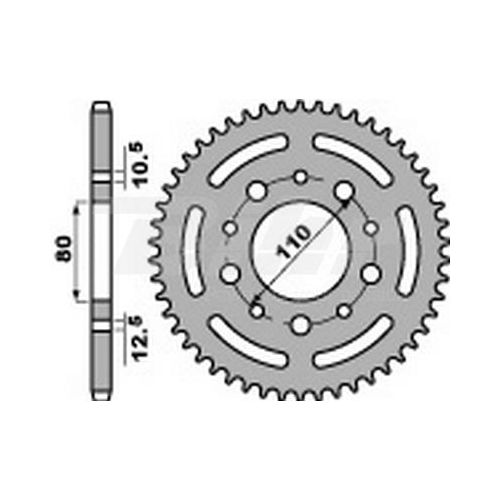 PBR 4350 Corona in acciaio passo 525 denti 42