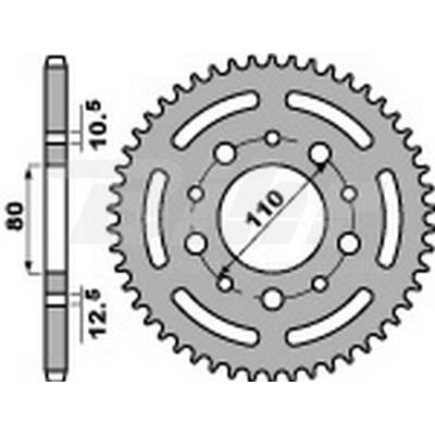 PBR 4350 Corona in acciaio passo 525 denti 42