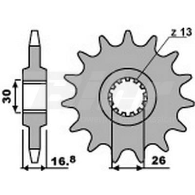 PBR 2068 Pignone in acciaio passo 525 denti 16