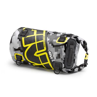 Borsa rullo GIVI EA114CM impermeabile da sella o portapacchi 30 litri camouflage grigio e giallo