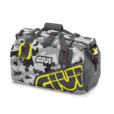 GIVI EA115CM Borsone impermeabile da sella 40 litri grafica camouflage grigio e giallo