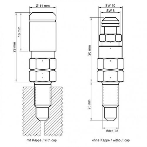 STAHLBUS SB-110312 VALVOLA SPURGO RAPIDO FRENO - FRIZIONE M8 x 1,25 x 20