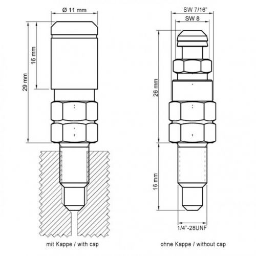 STAHLBUS SB-110611 VALVOLA SPURGO RAPIDO FRENO - FRIZIONE  1/4" - 24UNF x 16