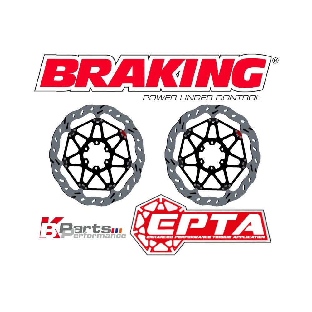 BRAKING 2 Dischi Freno Anteriore Flottante EPTA per SUZUKI GSX-R 600 / 750 2008 / 2017 - GSX-R 1000 / ABS 2009 / 2016