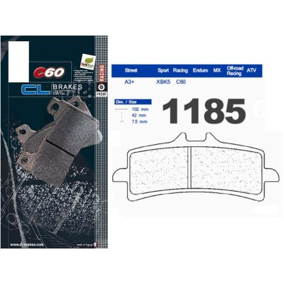 CL BRAKES 1185C60 Coppia Pastiglie Freno Anteriore Schermo ceramico