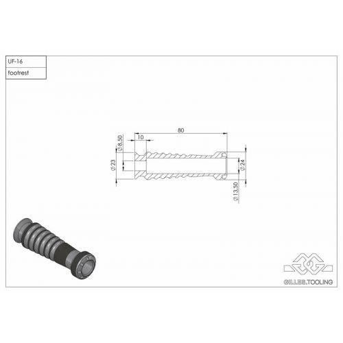 Pedane sportive nere GILLES RGK-690-UF16-SET-B posizione passeggero