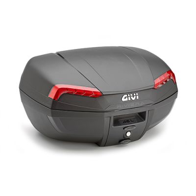 GIVI Bauletto MONOLOCK E46 RIVIERA 46 litri nero con catadiottri rossi comprensivo di piastra e kit universale