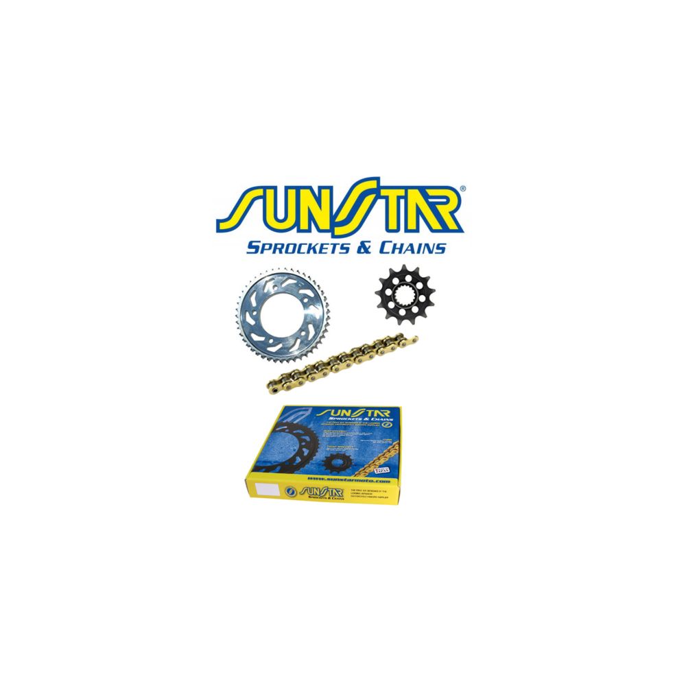 SUNSTAR Kit Trasmissione Catena MXR + Pignone + Corona in acciaio per YAMAHA WR 125 X 2009 / 2013