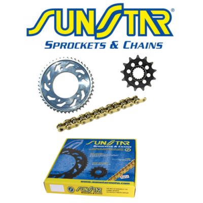 SUNSTAR Kit Trasmissione Catena MXR + Pignone + Corona in acciaio per YAMAHA WR 125 X 2009 / 2013