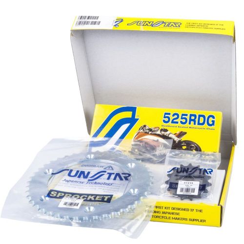 SUNSTAR Kit Trasmissione Catena RDG + Pignone + Corona in acciaio per SUZUKI SV 650 S / ABS 1999 / 2009