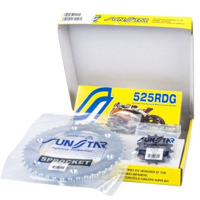 SUNSTAR Kit Trasmissione Catena RDG + Pignone + Corona in acciaio per HONDA TRANSALP 600 / 700 / ABS