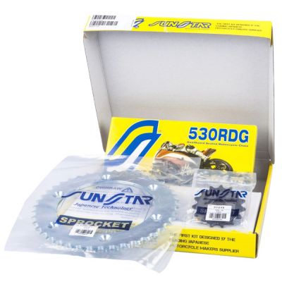 SUNSTAR Kit Trasmissione Catena RDG + Pignone + Corona in acciaio per SUZUKI BANDIT 600 / S 1995 / 1999