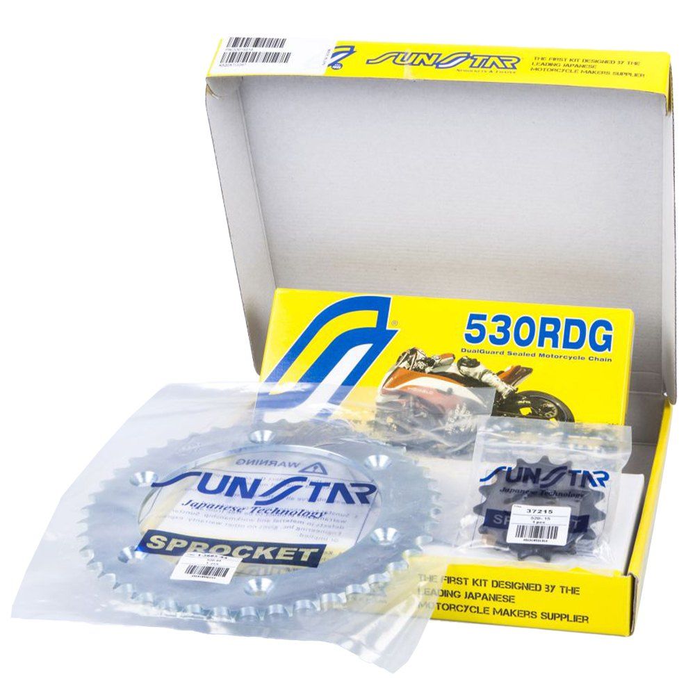 SUNSTAR Kit Trasmissione Catena RDG + Pignone + Corona in acciaio per HONDA VFR 800 V-TEC / ABS 2002 / 2013