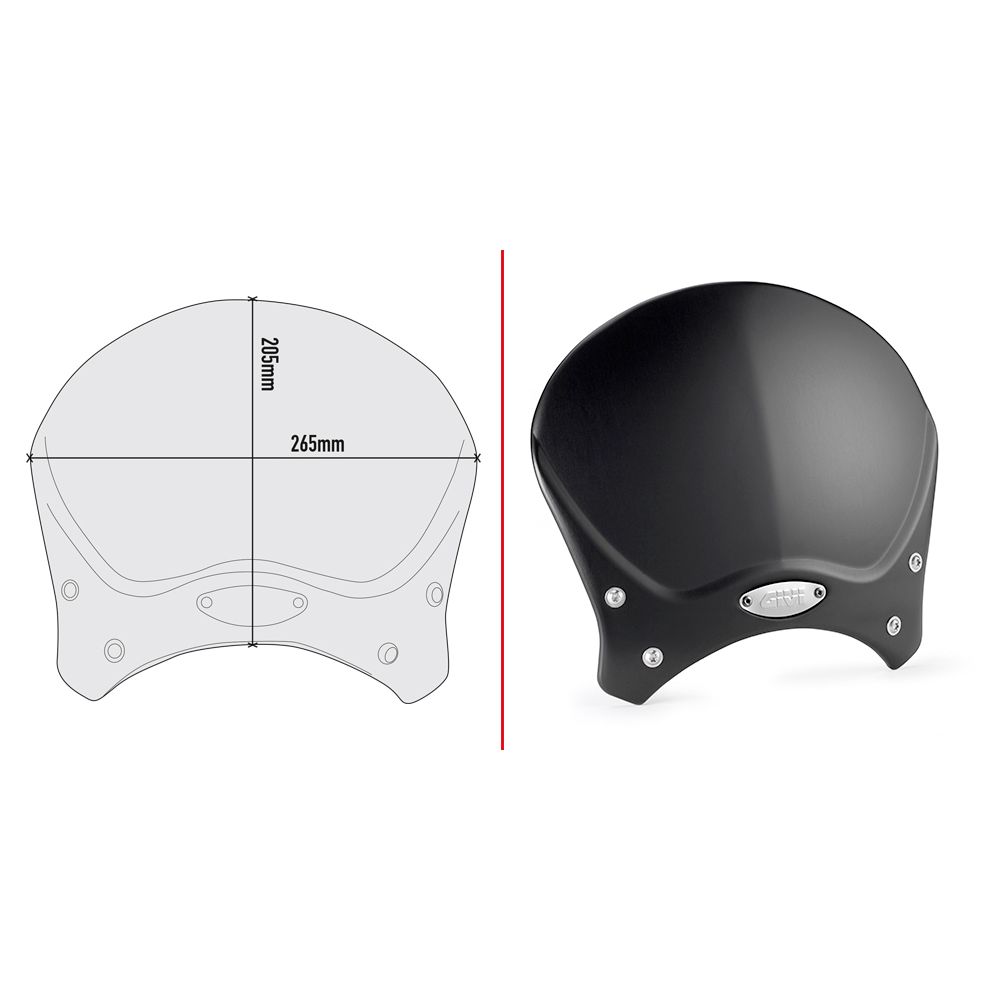 GIVI Cupolino Race Cafe in alluminio anodizzato nero per BENELLI LEONCINO 800 2022 2023