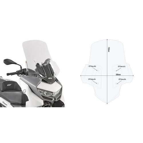 GIVI Cupolino trasparente per BMW C 400 GT 2019 / 2023