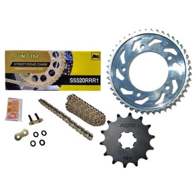 SUNSTAR Kit Trasmissione K520RRR003 Catena + Pignone + Corona in acciaio per KAWASAKI