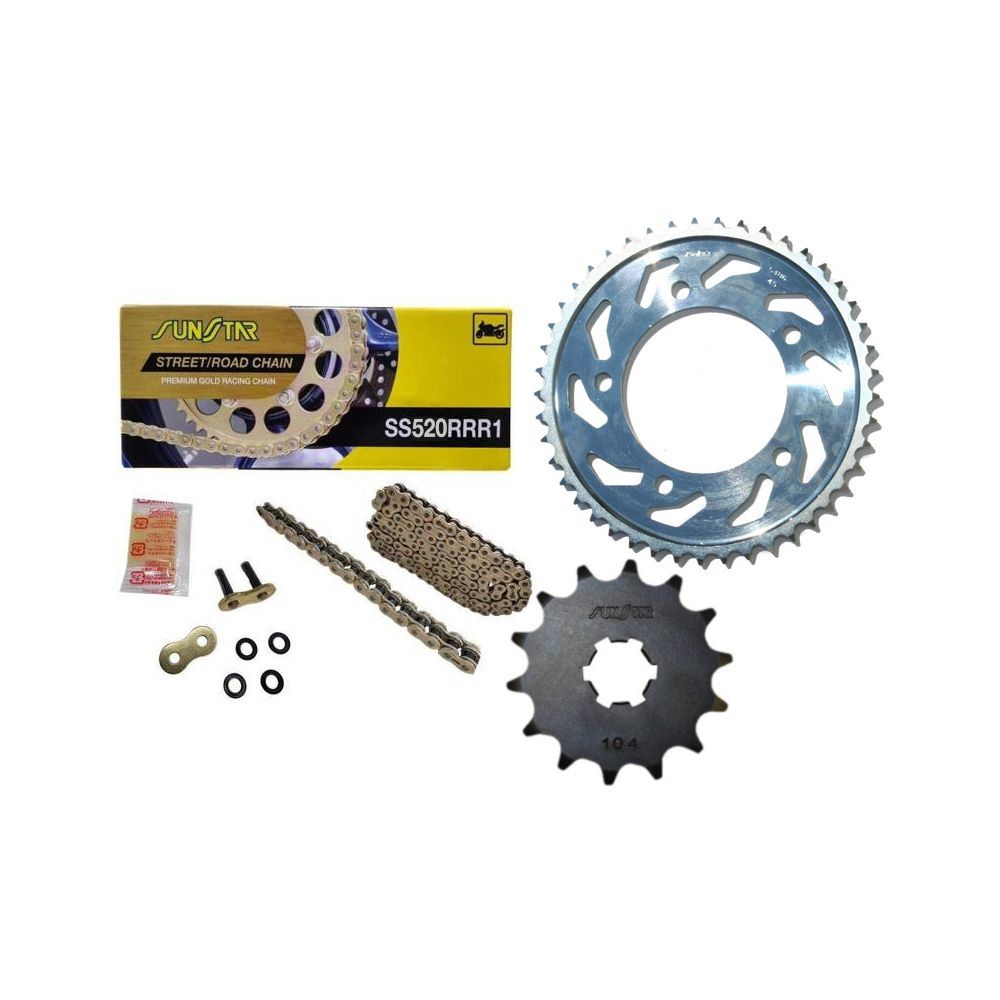 SUNSTAR Kit Trasmissione K520RRR027 Catena + Pignone + Corona in acciaio per YAMAHA XJ6 / DIVERSION