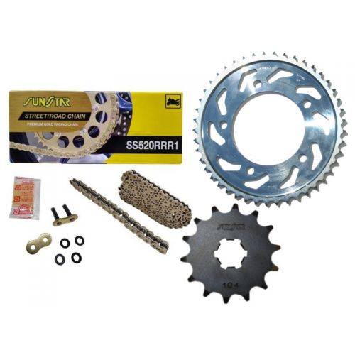 SUNSTAR Kit Trasmissione K520RRR049 Catena + Pignone + Corona in acciaio per KAWASAKI Z 400 2019 2020