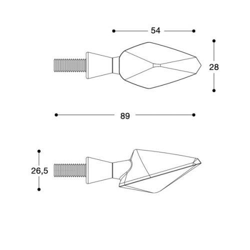 BARRACUDA Frecce Indicatori di Direzione a Led MINIVIPER NERE