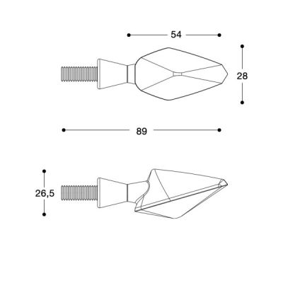 BARRACUDA Frecce Indicatori di Direzione a Led MINIVIPER NERE