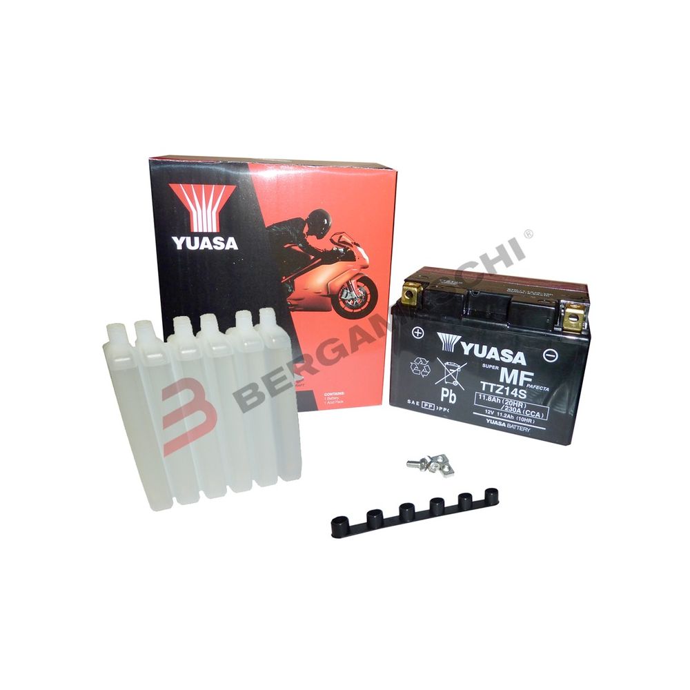 YUASA BATTERIA TTZ14S 12 Volt 11,8 Ampere con acido senza manutenzione