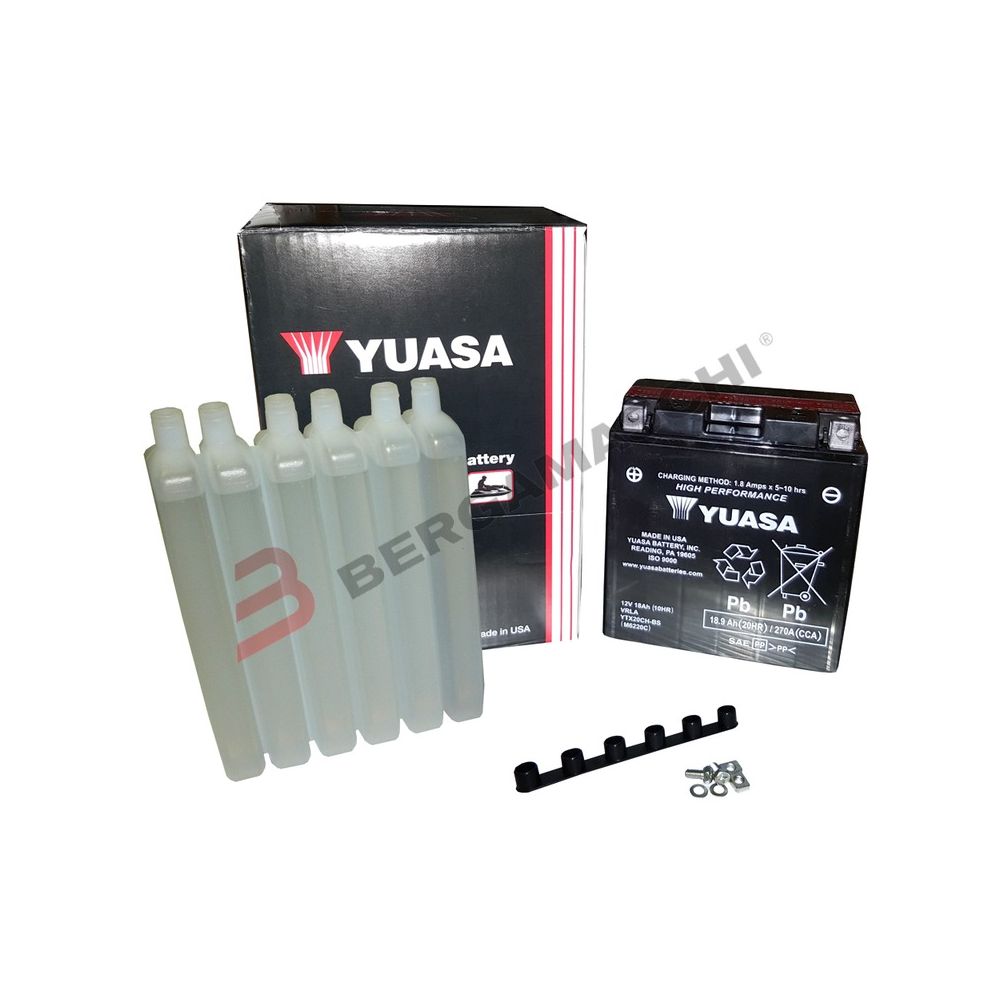 YUASA BATTERIA YTX20CH-BS 12 Volt 18,9 Ampere - con acido Senza manutenzione - AGM