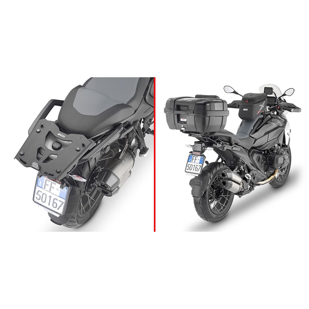 GIVI Attacco posteriore in alluminio nero per bauletto MONOKEY per portapacchi originale BMW R 1300 GS 2024