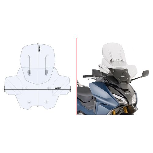 GIVI Parabrezza scorrevole AIRFLOW trasparente per HONDA FORZA 750 2021 / 2023