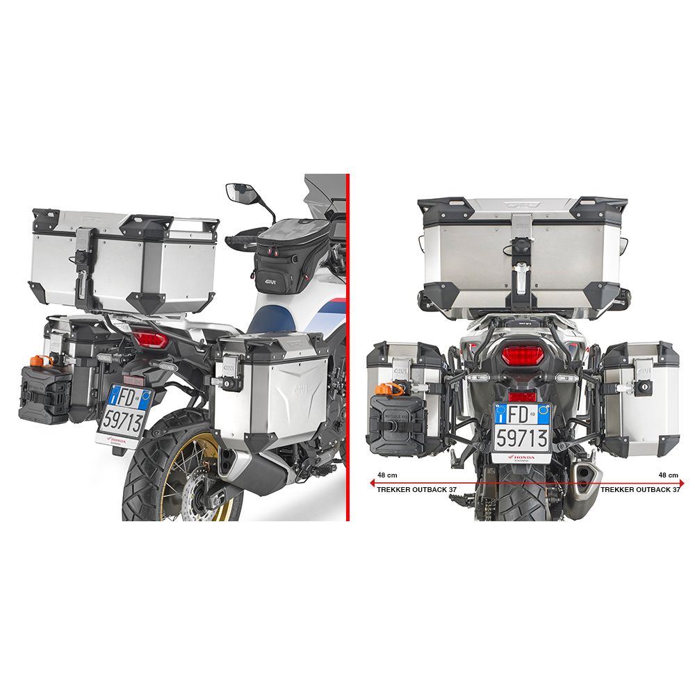 GIVI Portavaligie laterale PL ONE-FIT per valigie MONOKEY CAM-SIDE Trekker Outback per HONDA TRANSALP XL750 2023