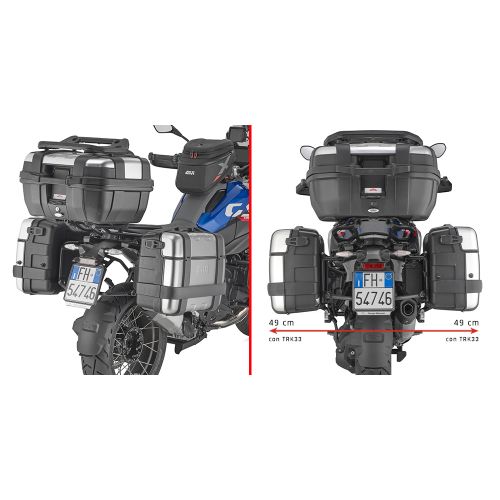 GIVI PLO5143MK Portavaligie laterale specifico PL ONE-FIT configurato per valigie MONOKEY per BMW R 1300 GS 2024