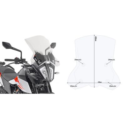 GIVI Cupolino trasparente con attacchi per KTM ADVENTURE 390 - ADVENTURE 790 - ADVENTURE 890