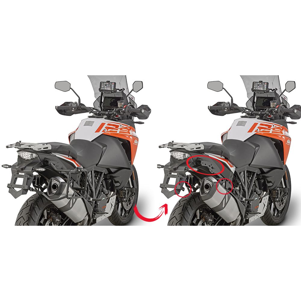 GIVI PLR7706 Portavaligie laterale a rimozione rapida per valigie MONOKEY o RETRO FIT per KTM ADVENTURE 1050/1090/1190/1290