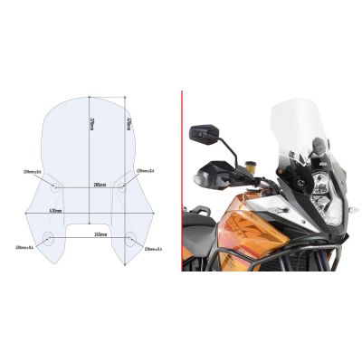 GIVI D7703ST Cupolino trasparente per KTM ADVENTURE 1050 / 1090 / 1190