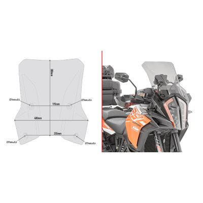 GIVI D7706S Cupolino fumé per KTM SUPER ADVENTURE 1290 R / S 2017 / 2020