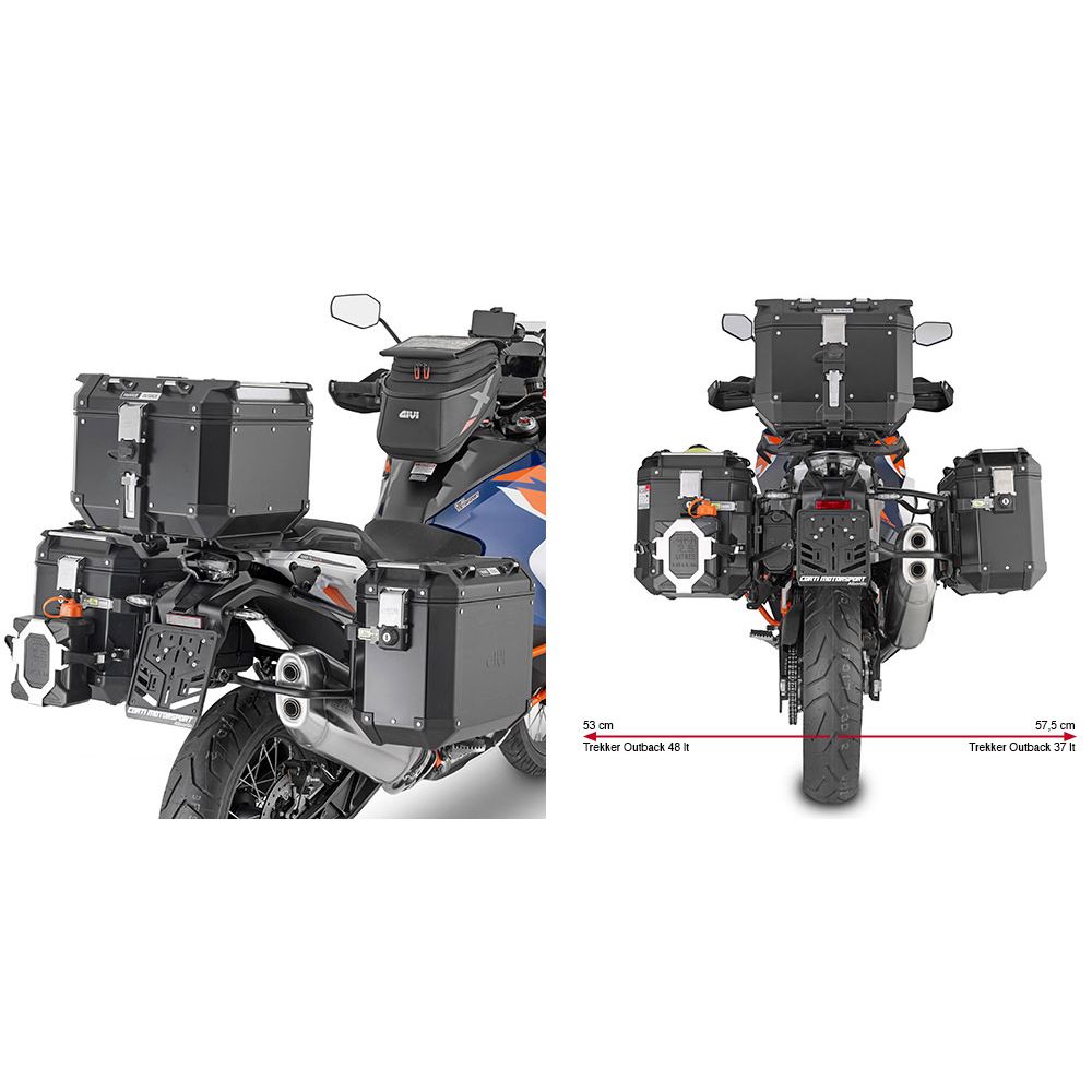 GIVI PLO7713CAM Portavaligie laterale PL ONE-FIT MONOKEY CAM-SIDE Trekker Outback KTM SUPER ADVENTURE R / S 2021 / 2024