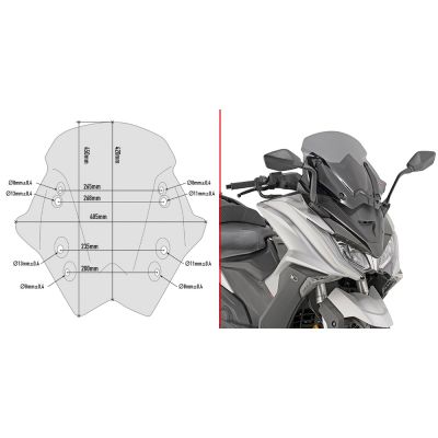 GIVI D6110S Parabrezza fumè basso sportivo per KYMCO AK 550 2017 / 2022