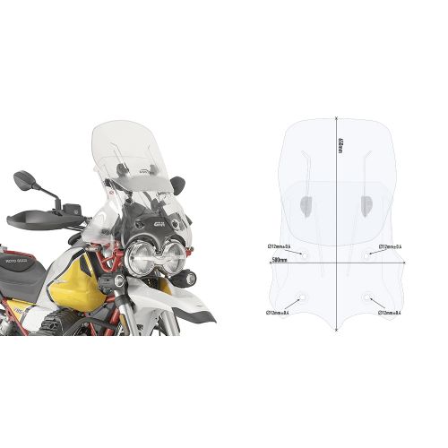 GIVI AF8203 Cupolino scorrevole AIRFLOW trasparente per MOTO GUZZI V85 TT 2019 / 2023