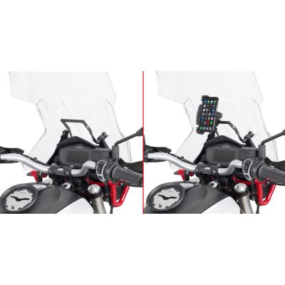 GIVI FB8203 Traversino da montare dietro cupolino per installare porta GPS - Smartphone per GUZZI V85 TT 2019 / 2023