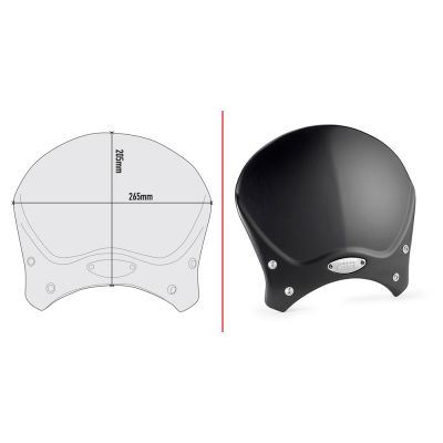 GIVI 100ALB Cupolino Race Cafe in alluminio anodizzato nero con attacchi per GUZZI V7 III STONE NIGHT PACK 2019 / 2020