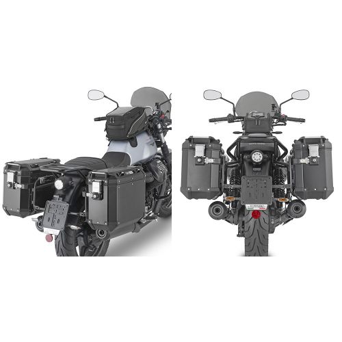 GIVI PLO8206CAM Portavaligie laterale PL ONE-FIT per valigie MONOKEY TREKKER OUTBACK per GUZZI V7 850 STONE / SPECIAL 2021/23