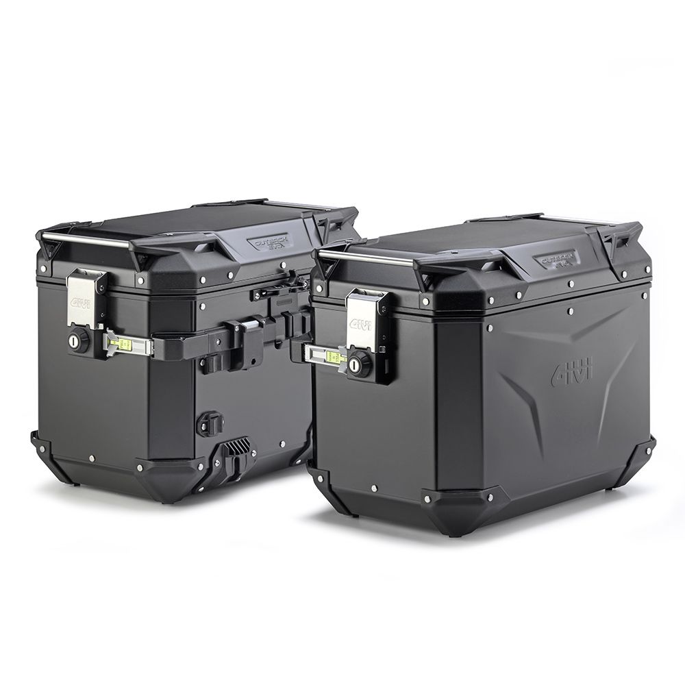 GIVI Trekker Outback Evo 48 coppia valigie laterali in alluminio nero 48 litri