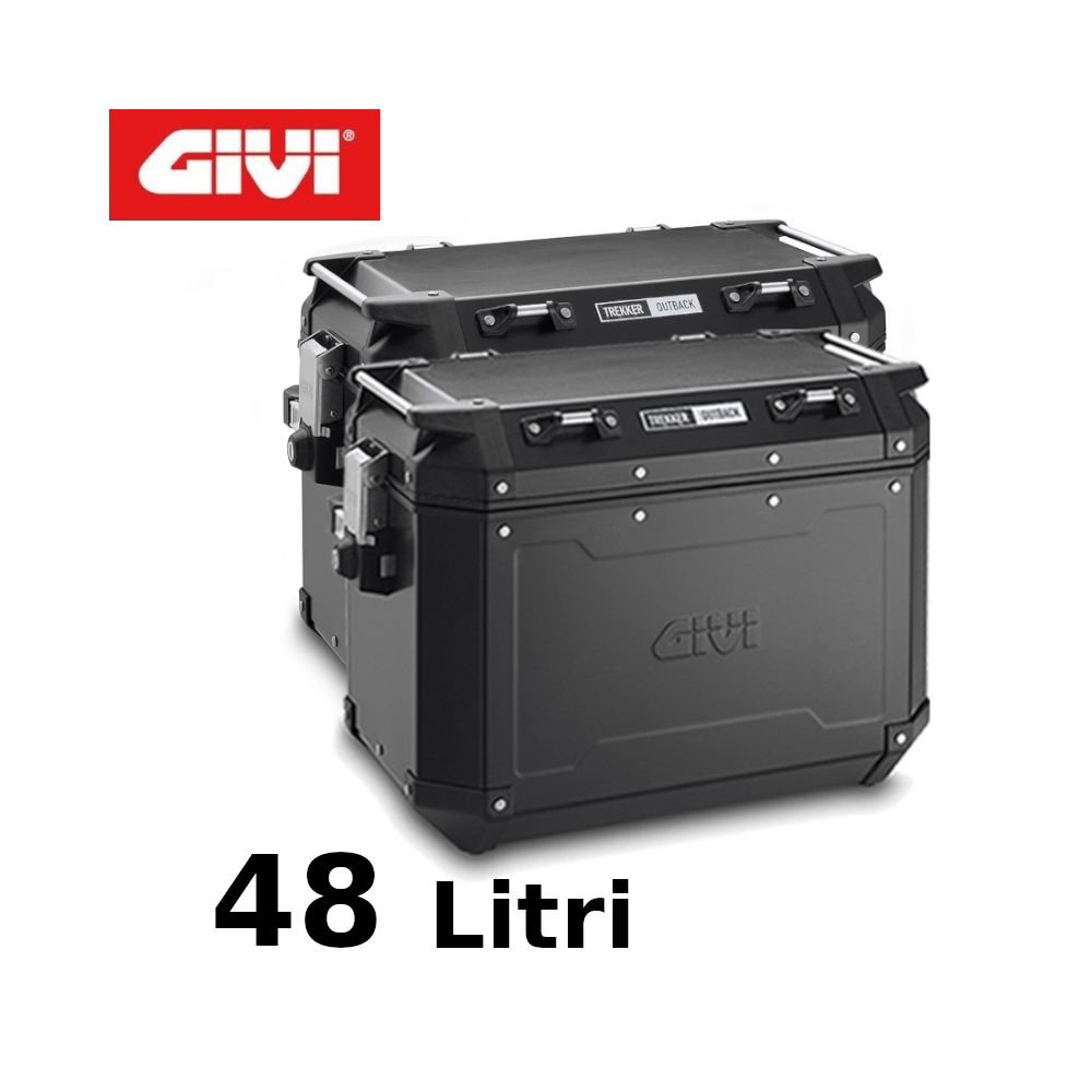 GIVI Trekker Outback 48 coppia valigie laterali in alluminio nero 48 litri