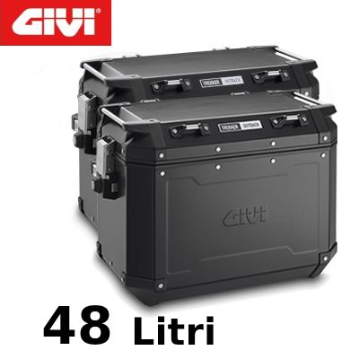 GIVI Trekker Outback 48 coppia valigie laterali in alluminio nero 48 litri