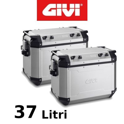 GIVI Trekker Outback 37 coppia valigie laterali in alluminio naturale 37 litri