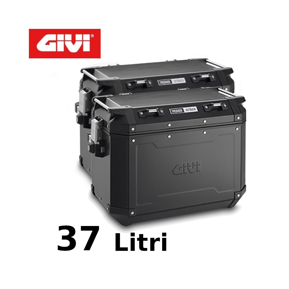 GIVI Trekker Outback 37 coppia valigie laterali in alluminio nero 37 litri