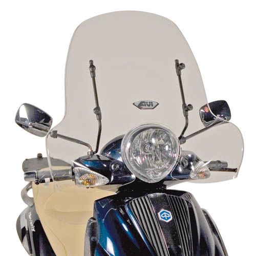 GIVI 103A Parabrezza trasparente con attacchi per PIAGGIO Beverly Tourer 125-250-300-400 2008 / 2010 - Beverly 500 2003 /2007