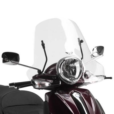 GIVI 106A Parabrezza trasparente con attacchi per PIAGGIO Beverly Tourer 125-250-300-400 2008 / 2010 - Beverly 500 2003 / 2007