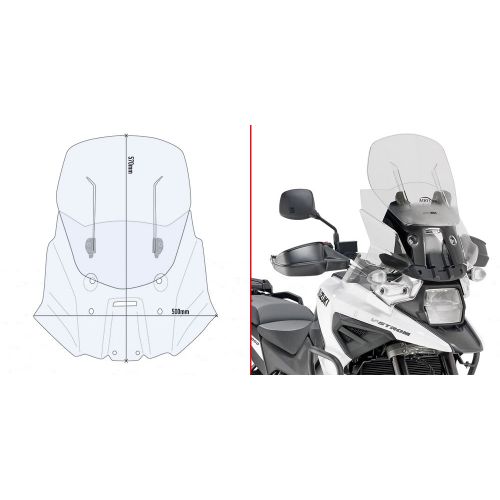 GIVI AF3117 Cupolino scorrevole AIRFLOW trasparente per SUZUKI V-STROM 1050 / XT / DE 2020 / 2023